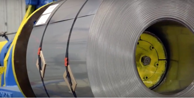 409 stainless steel coil at a warehouse in San Antonio, Texas